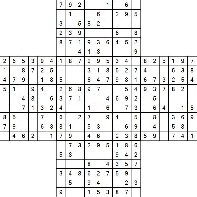Cross Sudoku - Fácil