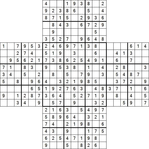 Cross Sudoku - Fácil