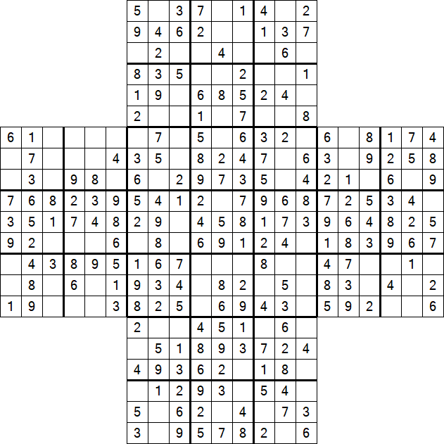 Cross Sudoku - Fácil