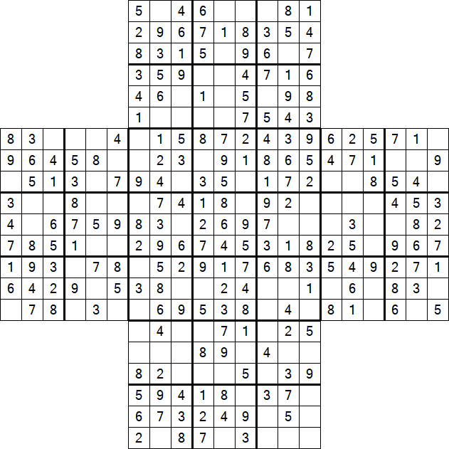 Cross Sudoku - Fácil