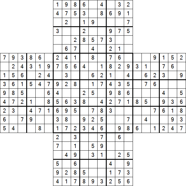 Cross Sudoku - Fácil