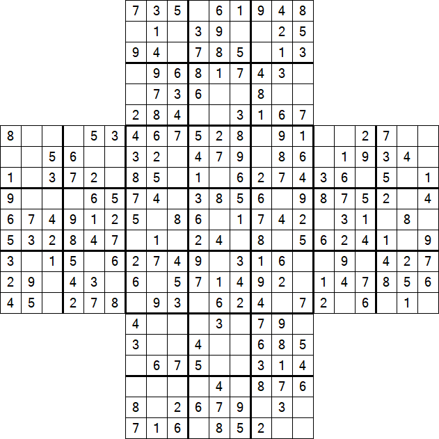 Cross Sudoku - Fácil