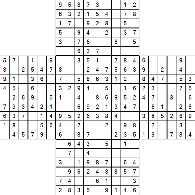 Cross Sudoku - Fácil