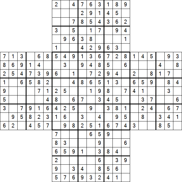 Cross Sudoku - Fácil