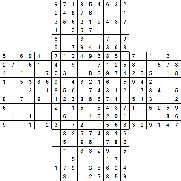 Cross Sudoku - Easy