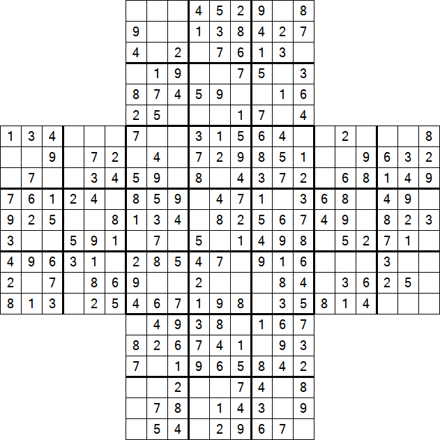 Cross Sudoku - Fácil