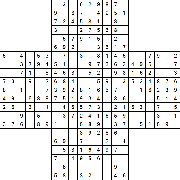 Cross Sudoku - Fácil