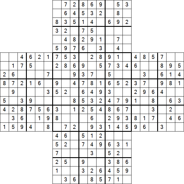Cross Sudoku - Fácil