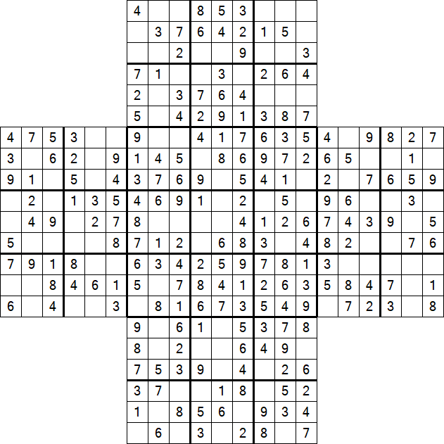 Cross Sudoku - Fácil