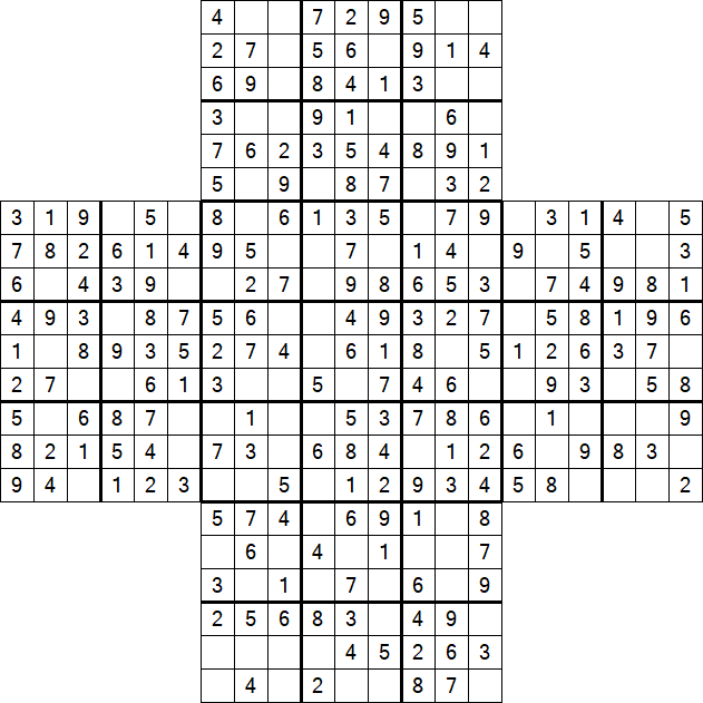 Cross Sudoku - Fácil