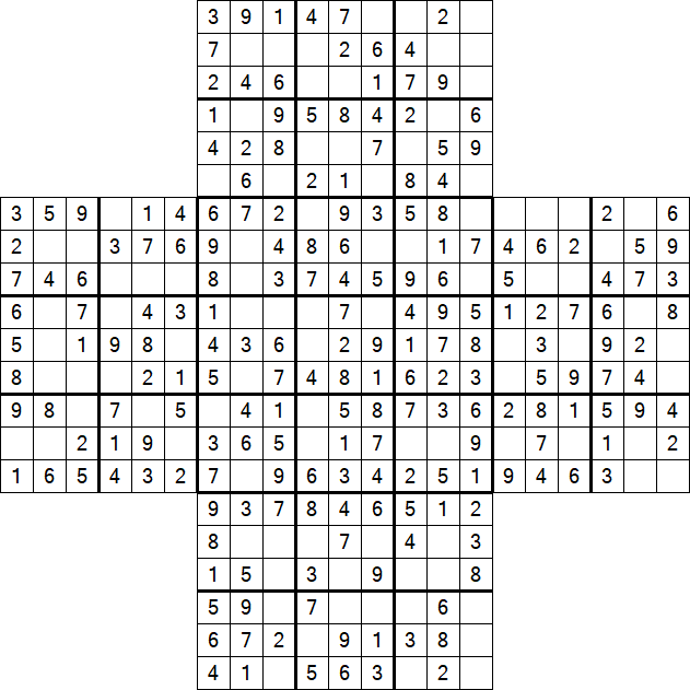 Cross Sudoku - Fácil