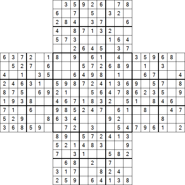 Cross Sudoku - Fácil