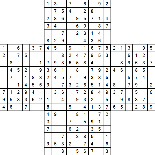 Cross Sudoku - Fácil