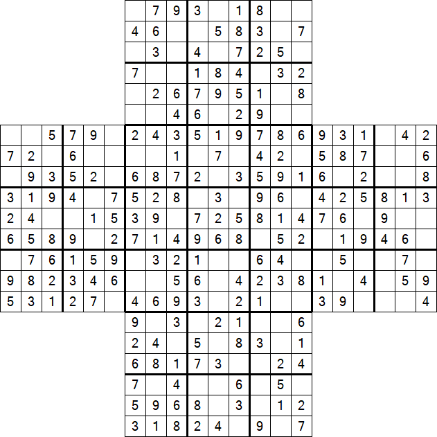 Cross Sudoku - Easy