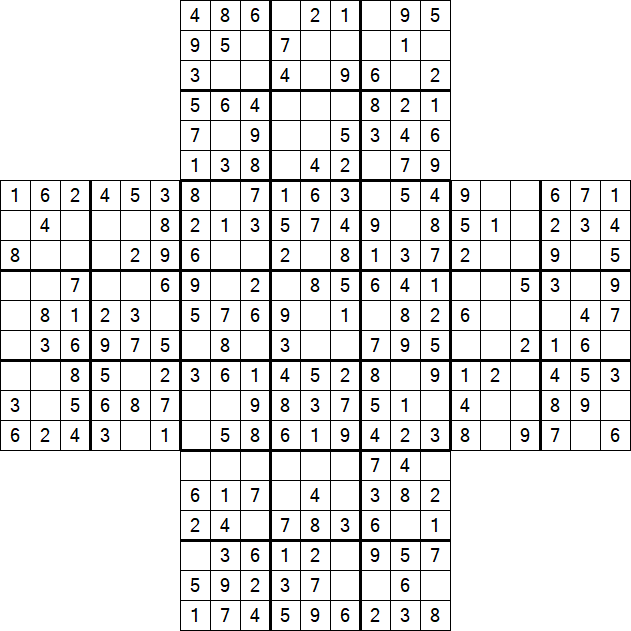 Cross Sudoku - Fácil