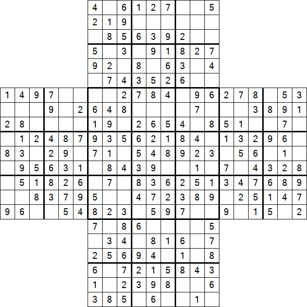 Cross Sudoku - Fácil