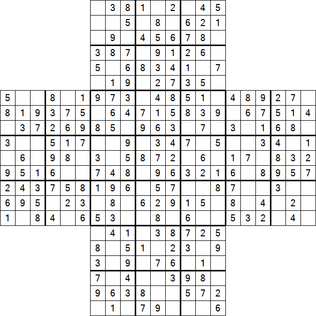 Cross Sudoku - Fácil
