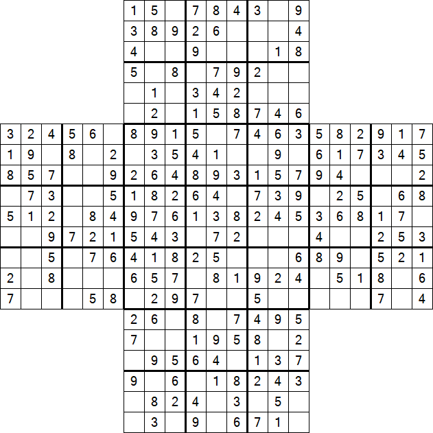 Cross Sudoku - Fácil