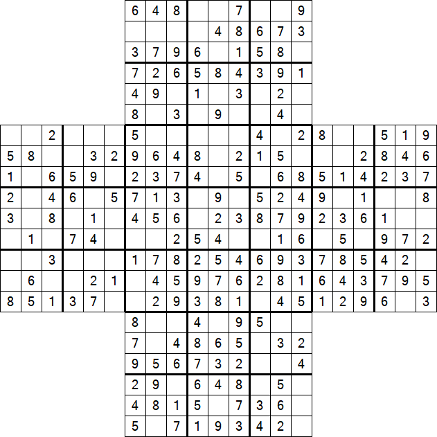 Cross Sudoku - Fácil
