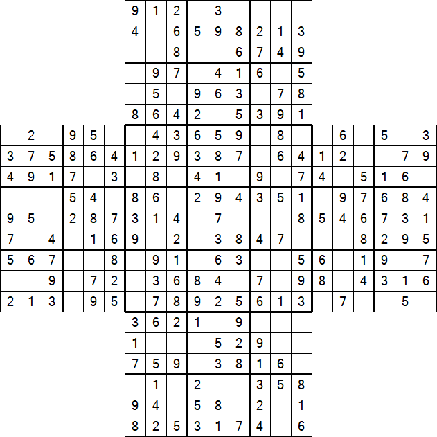 Cross Sudoku - Fácil