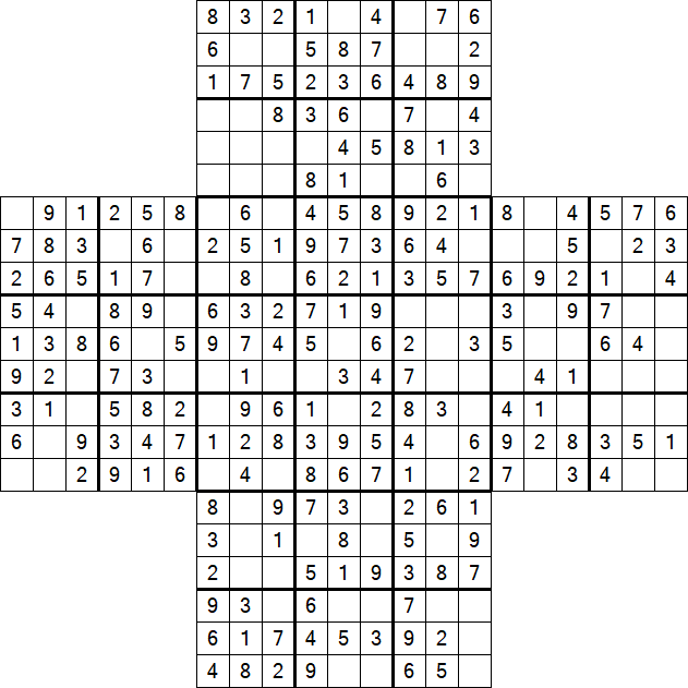 Cross Sudoku - Fácil