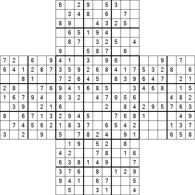 Cross Sudoku - Fácil