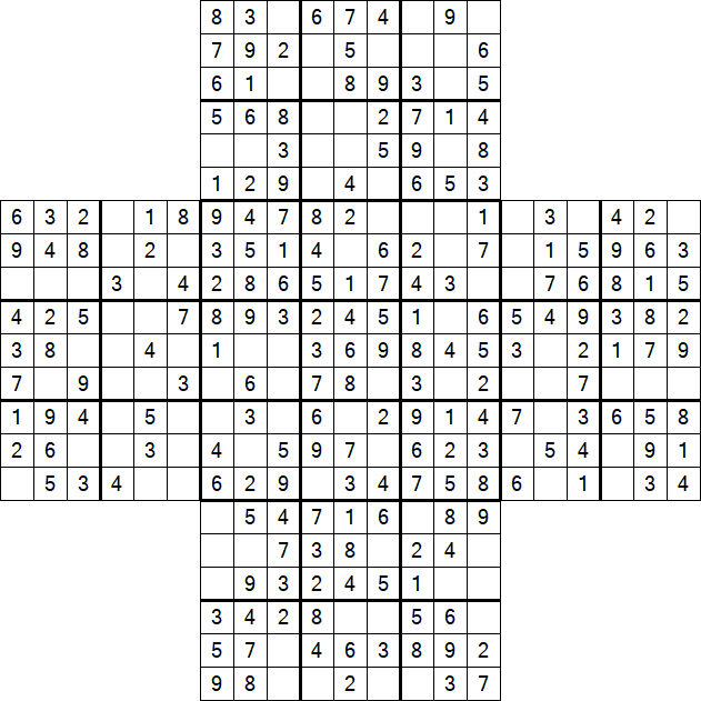 Cross Sudoku - Fácil