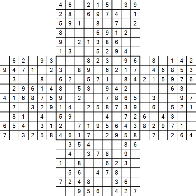 Cross Sudoku - Fácil