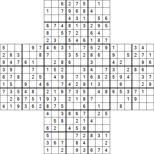 Cross Sudoku - Fácil