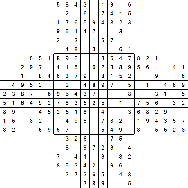 Cross Sudoku - Fácil