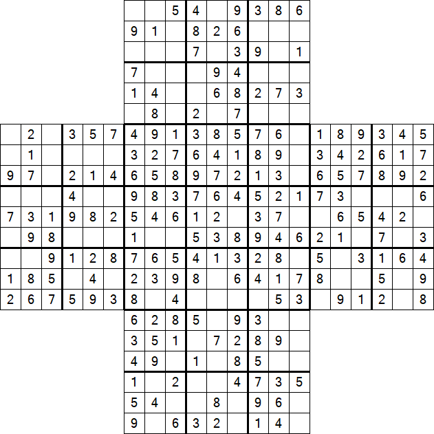 Cross Sudoku - Fácil