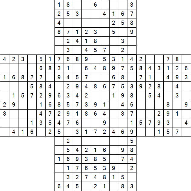Cross Sudoku - Fácil