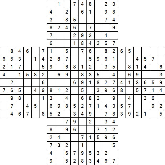 Cross Sudoku - Fácil