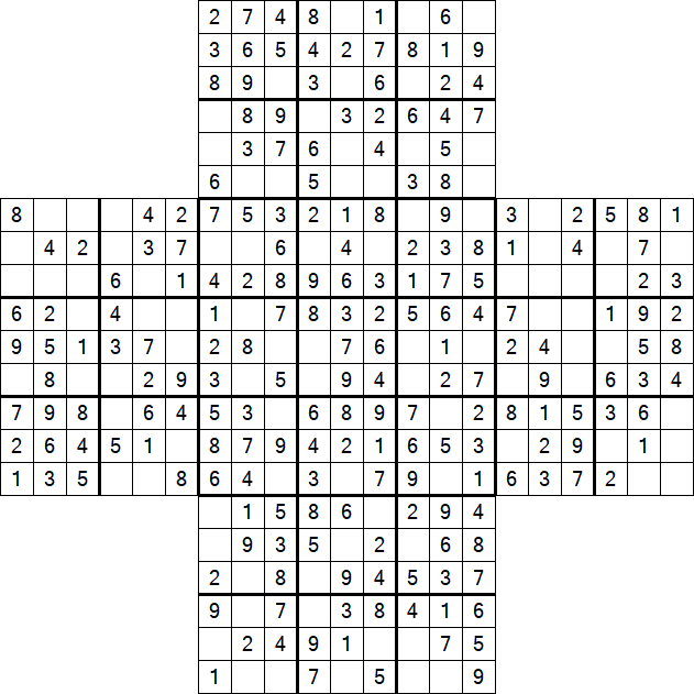 Cross Sudoku - Fácil
