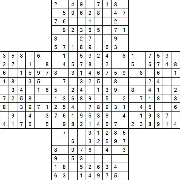Cross Sudoku - Fácil