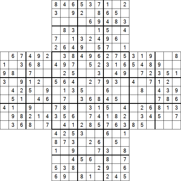 Cross Sudoku - Fácil