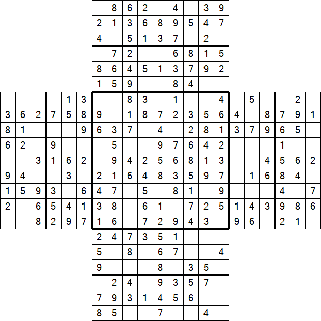 Cross Sudoku - Fácil