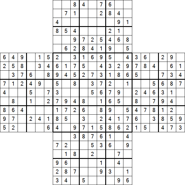 Cross Sudoku - Fácil