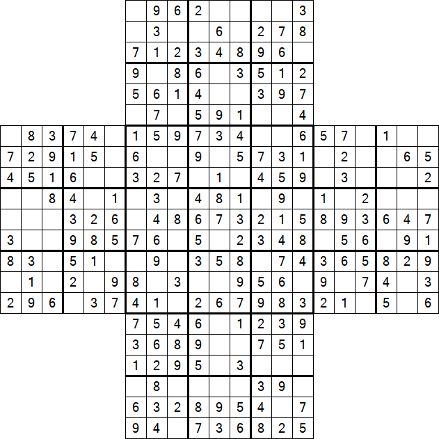 Cross Sudoku - Fácil
