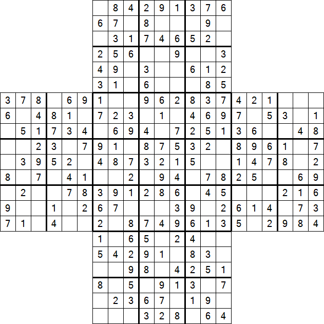 Cross Sudoku - Fácil
