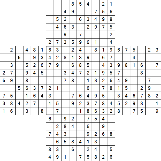 Cross Sudoku - Fácil