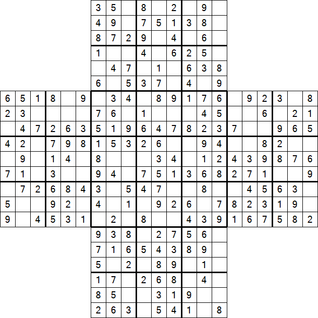 Cross Sudoku - Fácil