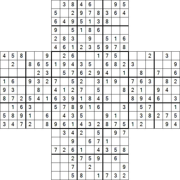 Cross Sudoku - Fácil