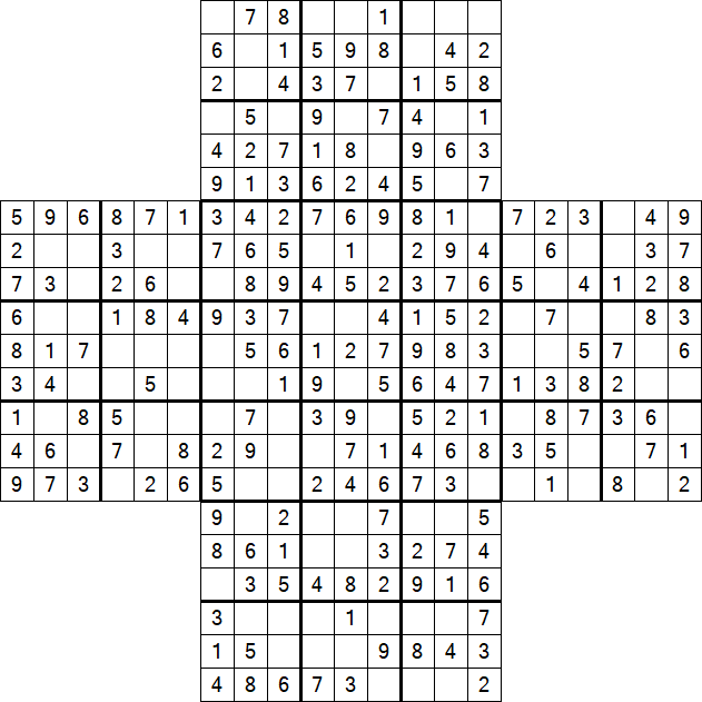 Cross Sudoku - Fácil