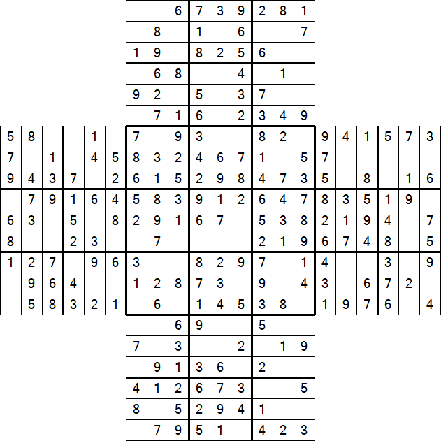 Cross Sudoku - Fácil