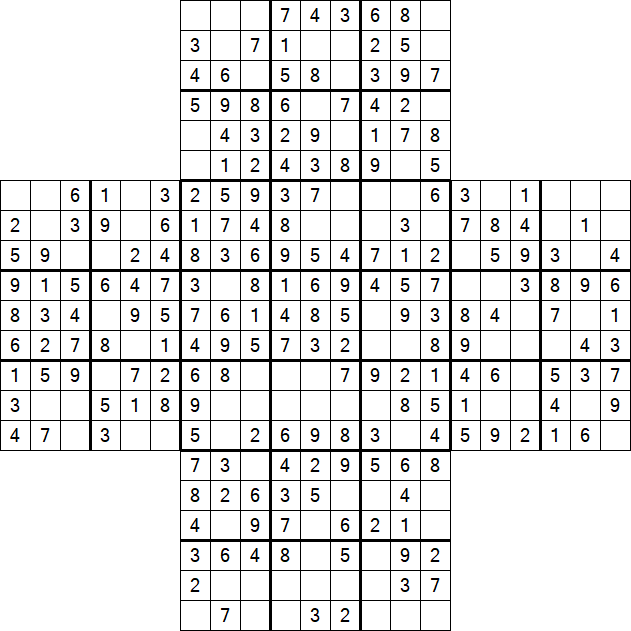Cross Sudoku - Fácil