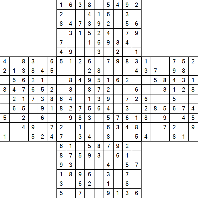 Cross Sudoku - Fácil