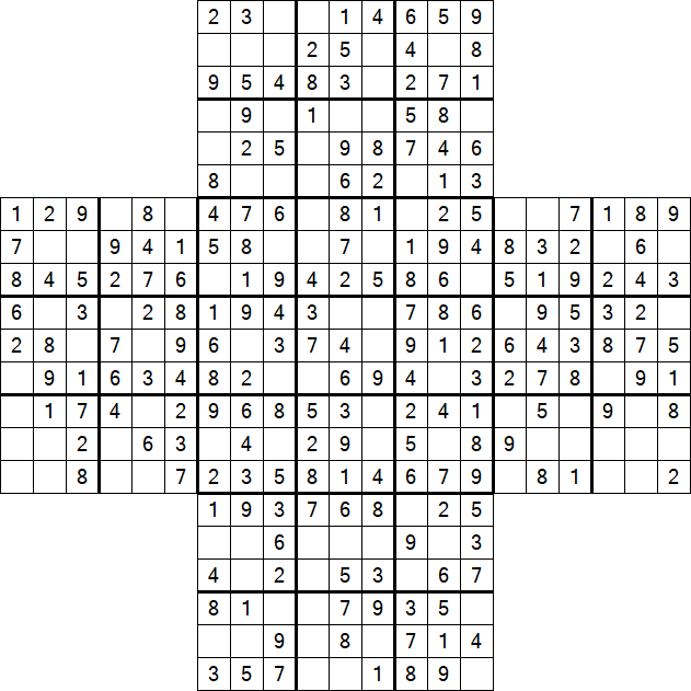 Cross Sudoku - Easy