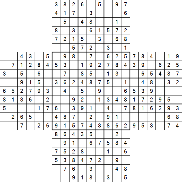 Cross Sudoku - Fácil