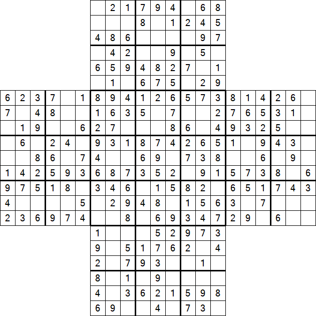 Cross Sudoku - Fácil